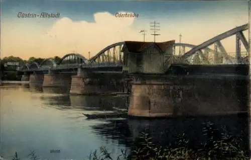 Ak Kostrzyn nad Odrą Cüstrin Küstrin Ostbrandenburg, Oderbrücke