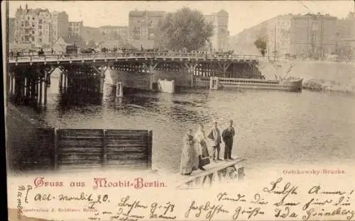 Ak Berlin Tiergarten Moabit, Gotzkowskybrücke