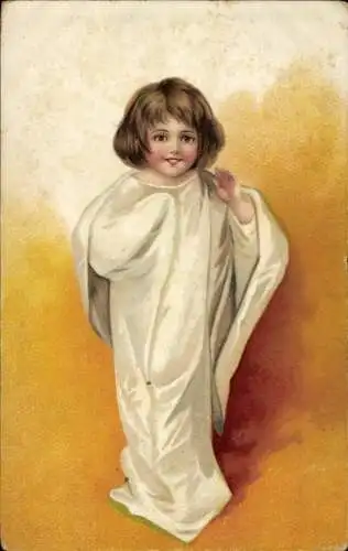 Ak Mädchen im weißem Gewand, Porträt