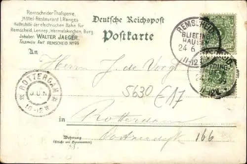 Litho Remscheid im Bergischen Land, Eschbachtalsperre, Restauration
