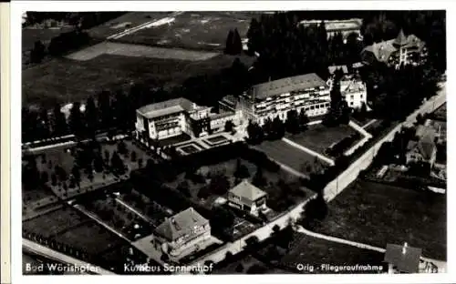Ak Bad Wörishofen im Unterallgäu, Kurhaus Sonnenhof, Fliegeraufnahme