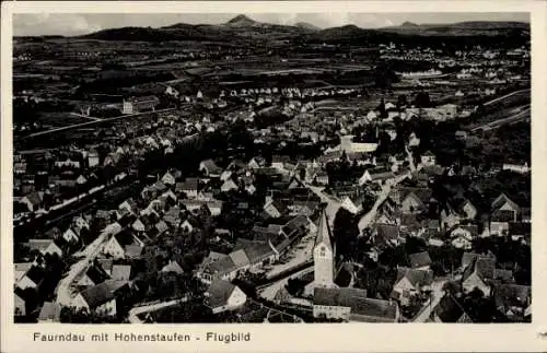 Ak Faurndau Göppingen in Württemberg, Fliegeraufnahme, Hhenstaufen