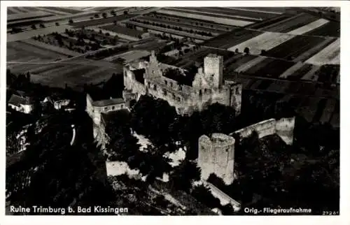 Ak Trimberg Elfershausen in Unterfranken, Trimburg, Fliegeraufnahme