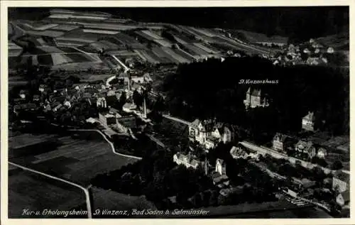 Ak Bad Soden Salmünster im Kinzigtal Hessen, Fliegeraufnahme vom Erholungsheim St. Vinzenz