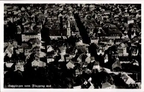 Ak Göppingen in Württemberg, Historische Stadtansicht, Häuser, Straßen, Flugaufnahme