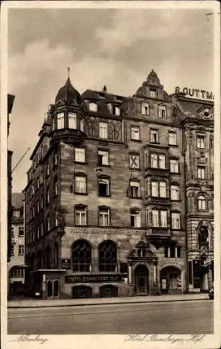 Ak Nürnberg in Mittelfranken Bayern, Hotel Bamberger Hof, Bes. Franz Müller, Straßenansicht