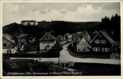 Ak Waltershausen in Thüringen, Gartenstraße, Blick auf Schloss Tenneberg