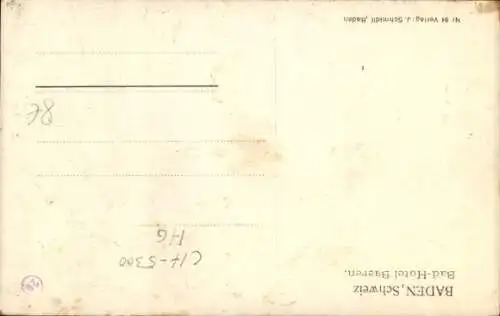 Ak Baden Kanton Aargau Schweiz, Hotel Baeren