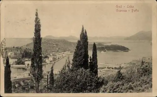 Ak Gruž Gravosa Dubrovnik Kroatien, Panorama, Hafen