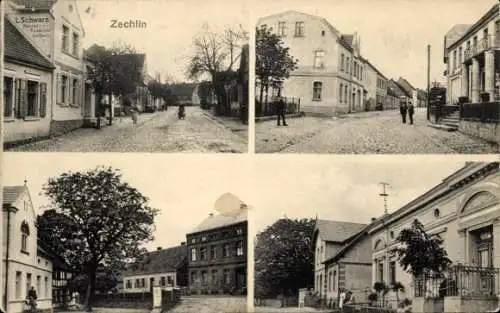 Ak Flecken Zechlin Rheinsberg, Straßenpartien, Geschäftshaus L. Schwarz, Stadthaus