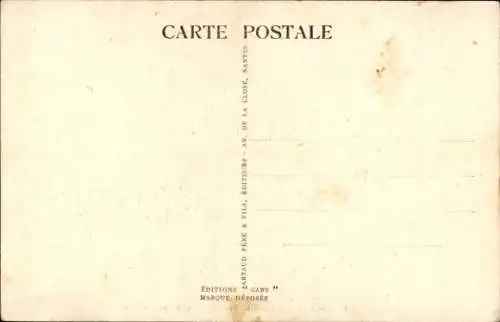 CPA Domino Spiel, Mann und Frau in Tracht