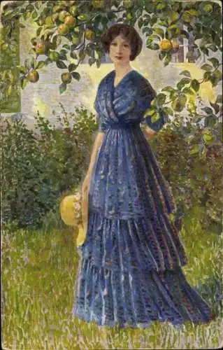 Künstler Ak Sinding-Larsen, K., Frau, Portrait