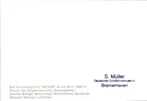 Foto Forschungsschiff Meteor