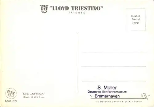 Ak Lloyd Triestino, MS Africa