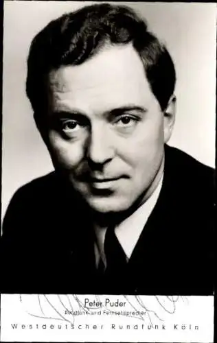 Ak Moderator Peter Puder, Fernsehsprecher, Autogramm