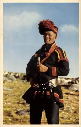 Ak Lappland, Mann in Tracht