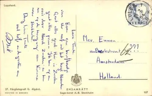 Ak Lappland, Mann in Tracht