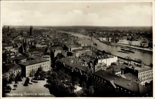 Ak Magdeburg an der Elbe, Magdeburg. Totalblick vom Dom.