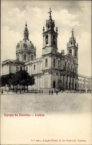 Ak Lisboa Lissabon Portugal, Egreja da Estrella, barocke Architektur, Kirchengebäude, Vordere Ans