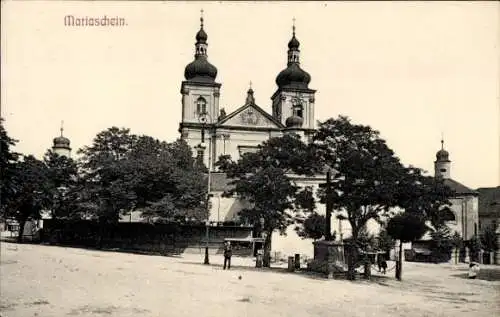 Ak Bohosudov Mariaschein Region Aussig, Kirche