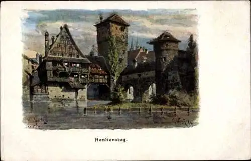 Ak Nürnberg in Mittelfranken, Henkersteg in Nürnberg. 
