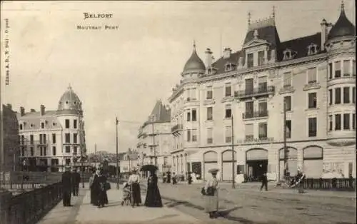Ak Belfort Beffert Beffort Territoire de Belfort, Vorderansicht des Nouveau Pont,  Architektur, M