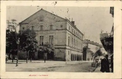 Ak Belfort Beffert Beffort Territoire de Belfort, Vorderansicht des Theaters,  Architektur, Straß