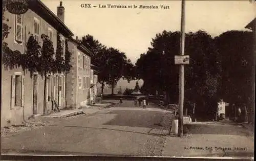 Ak Gex Ain, Gasse in  Bäume,  Gebäude, ruhige Atmosphäre
