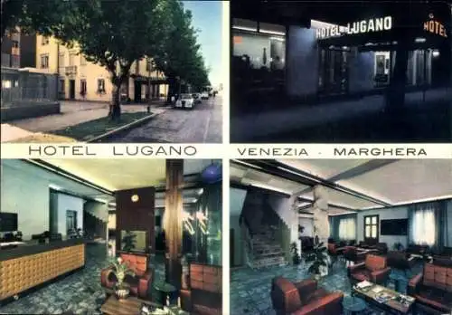 Ak Mestre Venezia Venedig Veneto, Hotel Lugano, Bilder des Hotels, Außenansicht, Innenansicht
