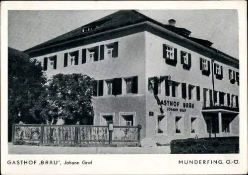 Ak Munderfing in Oberösterreich, Bräu Gasthof