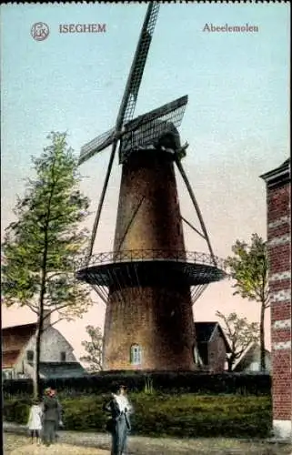 Ak Iseghem Westflandern Belgien, Abeelemolen, Windmühle