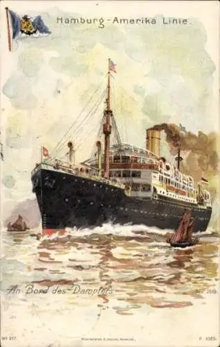 Künstler Ak Dampfer der Hamburg Amerika Linie, HAPAG