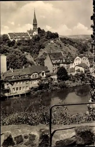 Ak Giebichenstein Halle an der Saale, Blick auf Halle, Giebichenstein, Kirche, Häuser, Fluss