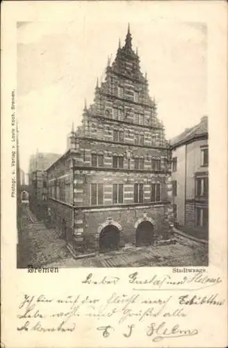 Ak Schnoor Bremen, Stadtwaage in   Architektur, Fotograf: Louls Koch