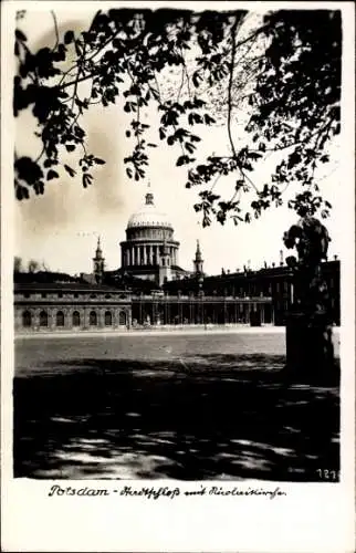 Ak Potsdam Sanssouci, Schloss, Nicolaikirche