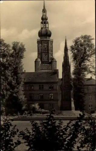 Ak Hansestadt Greifswald, Dom, Rubenowdenkmal,  Architektur, Fotografie