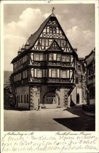Ak Miltenberg am Main in Unterfranken, Gasthof zum Riesen