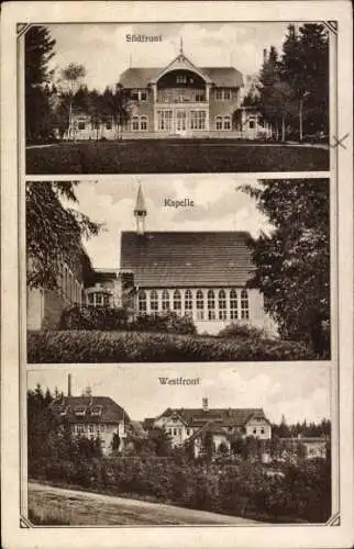 Ak Carolagrün Auerbach im Vogtland, Südfront, Kapelle, Westfront,  Architektur