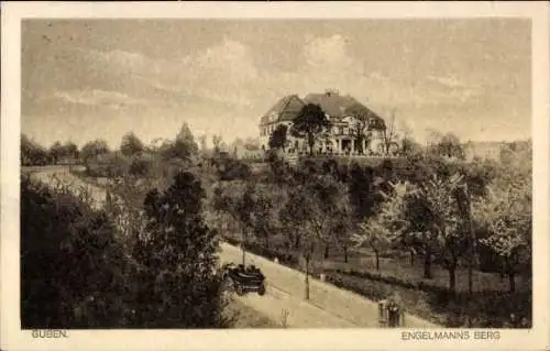 Ak Guben in der Niederlausitz, Engelmanns Berg, Gartenlandschaft,  Architektur, alte Straßenansic