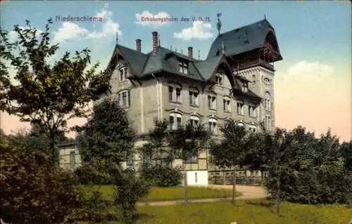 Ak Niederschlema Bad Schlema im Erzgebirge, Erholungsheim des V. D. H.,  Architektur, Natur