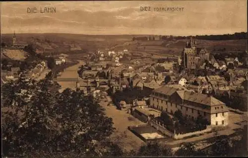 Ak Diez an der Lahn, Diez Stadtansicht, die Lahn,  Architektur, 
