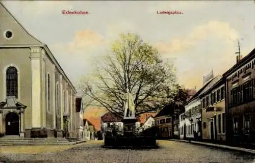 Ak Edenkoben an der Haardt Pfalz, Ludwigsplatz, Baum,  Gebäude, 