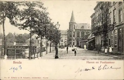 Ak Breda Nordbrabant Niederlande, Haven, Postkantoor