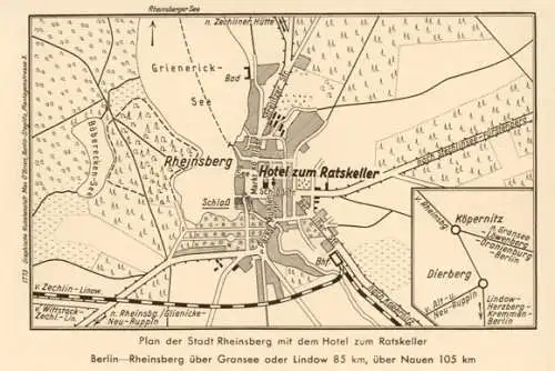Klapp Ak 3 -fach Rheinsberg in der Mark, Hotel zum Ratskeller