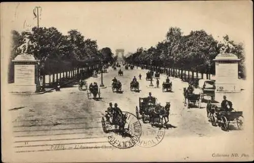 Ak Paris VIII., Les Champs Elysees, Kutschen