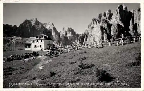 Ak Cortina d'Ampezzo Veneto, Blick zur Baude, Zaun