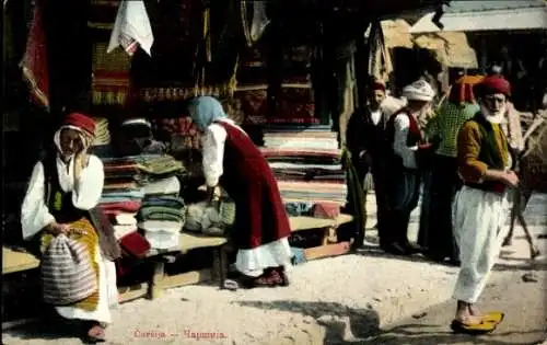 Ak Sarajevo Bosnien Herzegowina, Händler, Marktstand