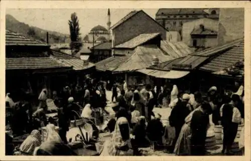 Ak Sarajevo Bosnien Herzegowina, Marktszene