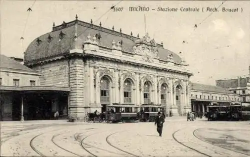 Ak Milano Mailand Lombardia, Historisches Gebäude, Stazione Centrale, Architektur von Arch. Bo...