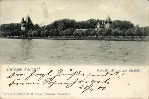 Ak Palić Palics Palicsfürdő Palitsch Serbien, Uferpartie
